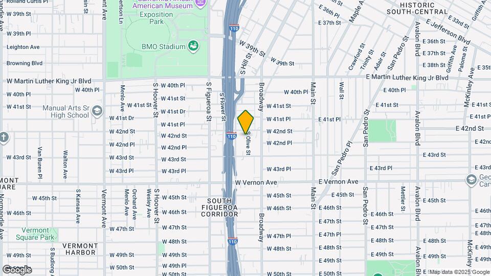 4221 S Olive St Mapa y Detalles de la Ubicación