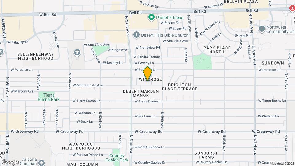5010 W Monte Cristo Ave Map and Location Details