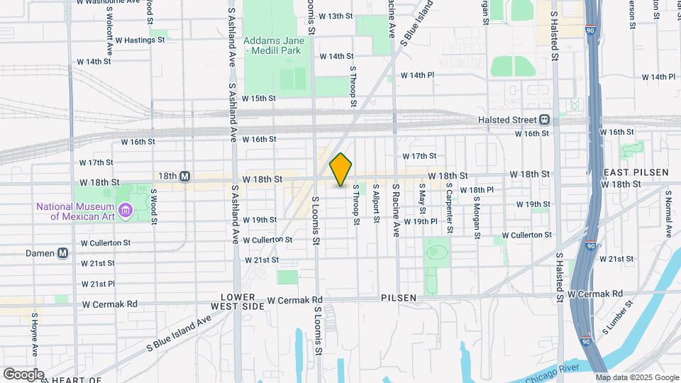 1322 W 18th Pl Map and Location Details