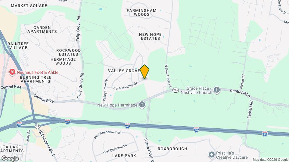 4424 Central Valley Dr Map and Location Details