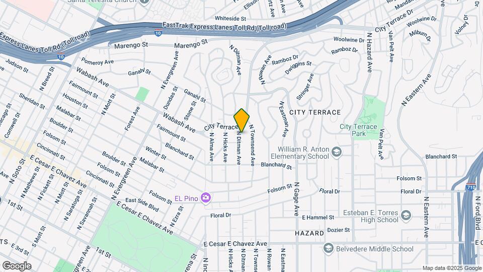 1012 N Ditman Ave Mapa y Detalles de la Ubicación