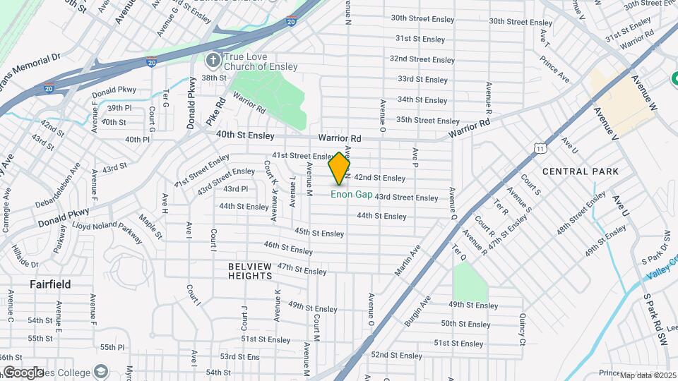 1340 43rd Street Ensley Map and Location Details