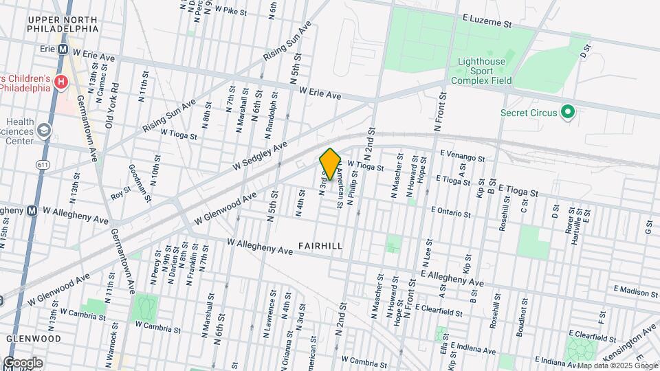 3414 N Bodine St Map and Location Details