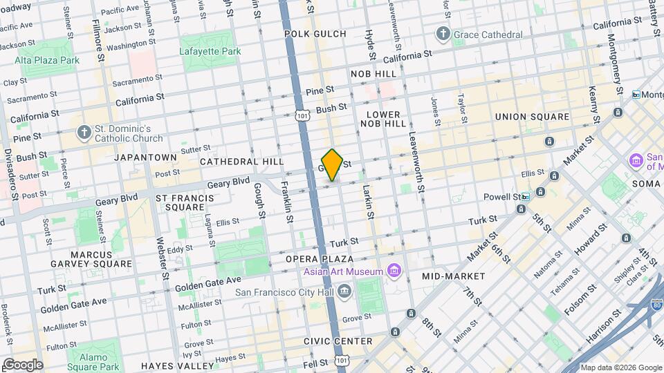 931 O'Farrell St Map and Location Details