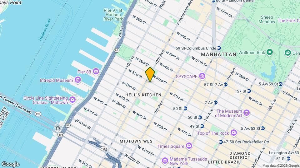 460 W 51st St Map and Location Details