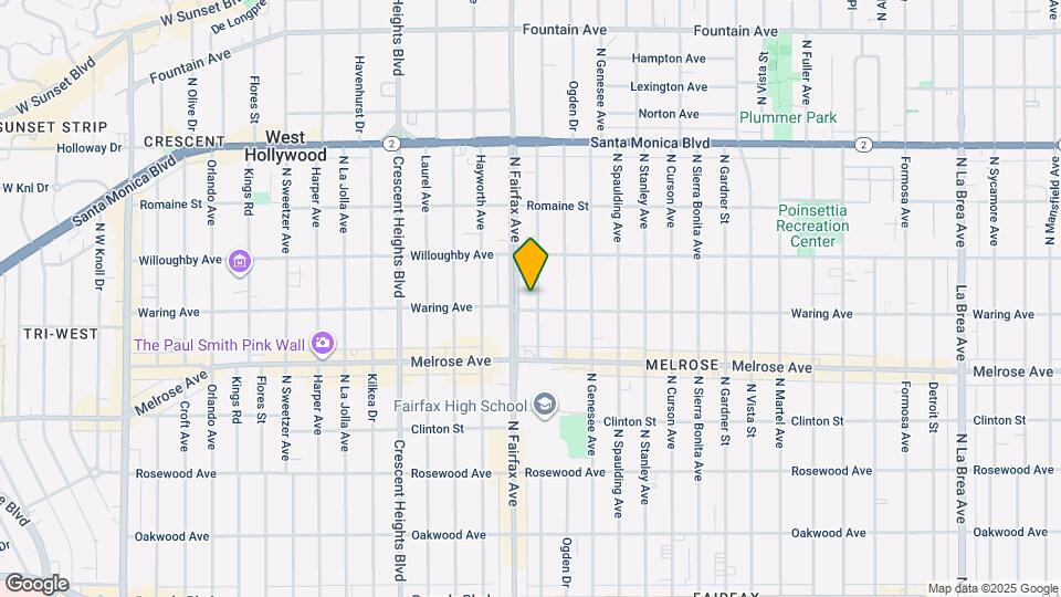 813 N Orange Grove Ave Map and Location Details