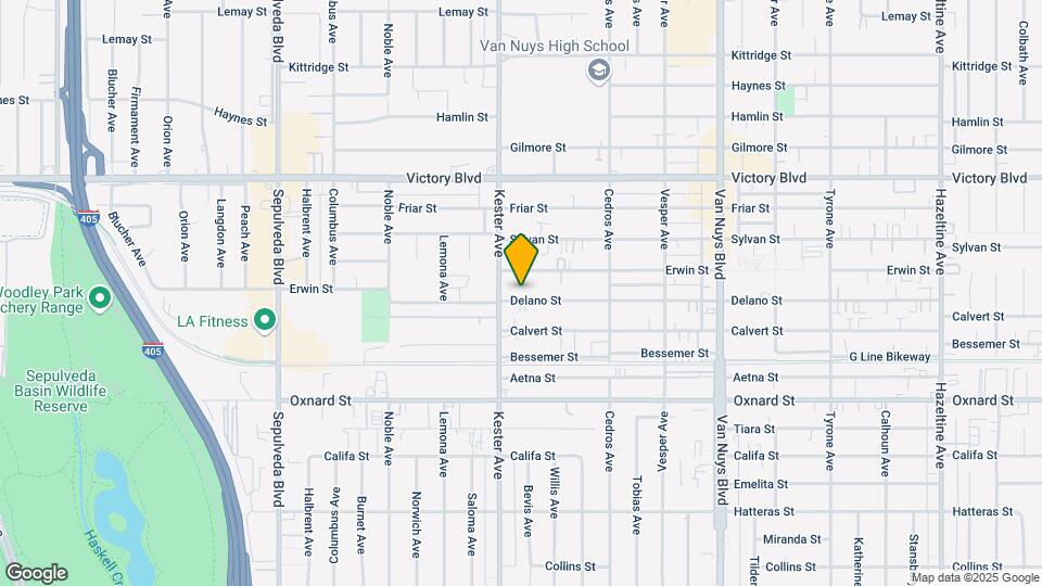 14831 Delano St Mapa y Detalles de la Ubicación