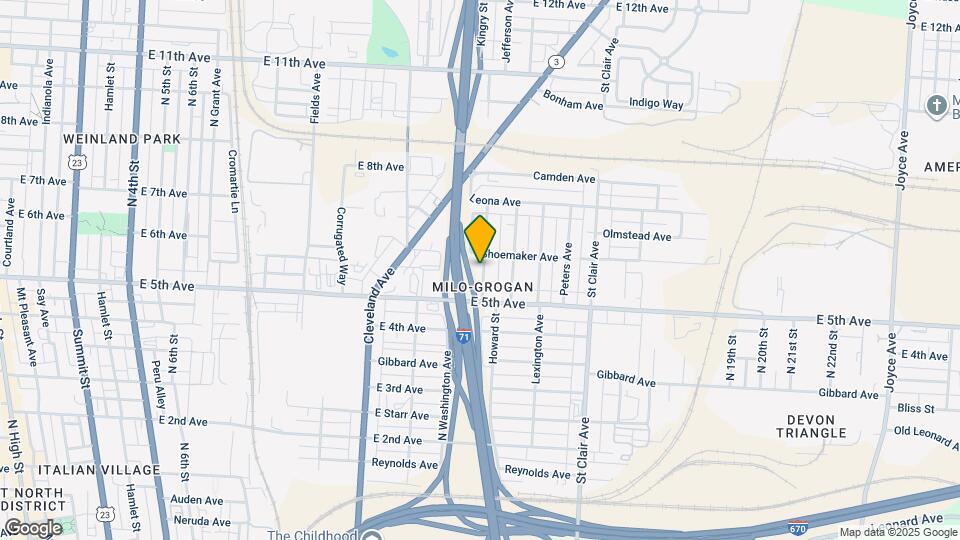 1107 Sidney St Map and Location Details