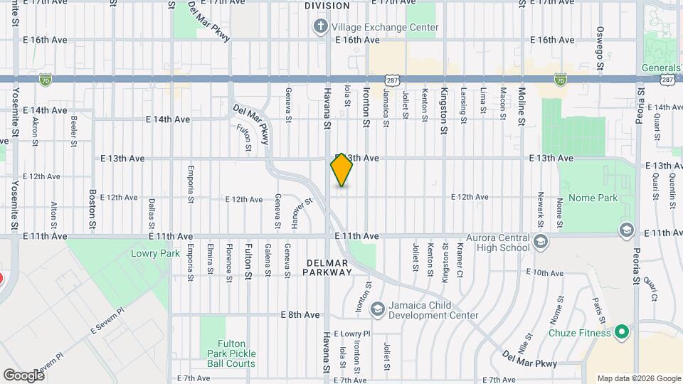 10555 E 12th Ave Map and Location Details