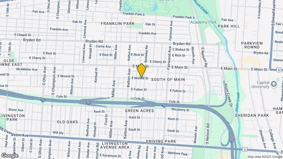 1581 E Mound St Mapa y Detalles de la Ubicación