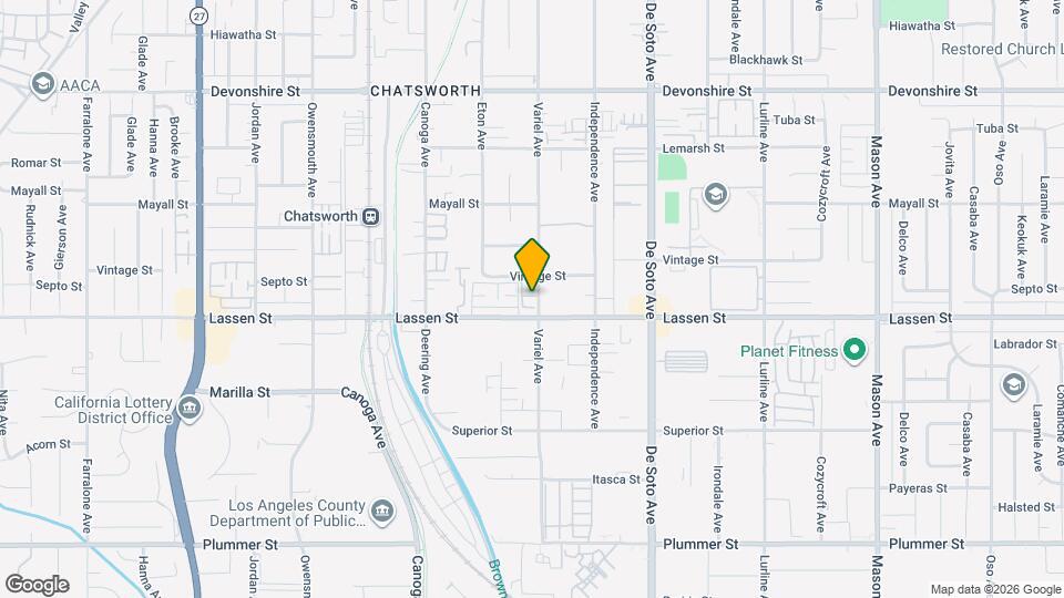 9915 Variel Ave Map and Location Details