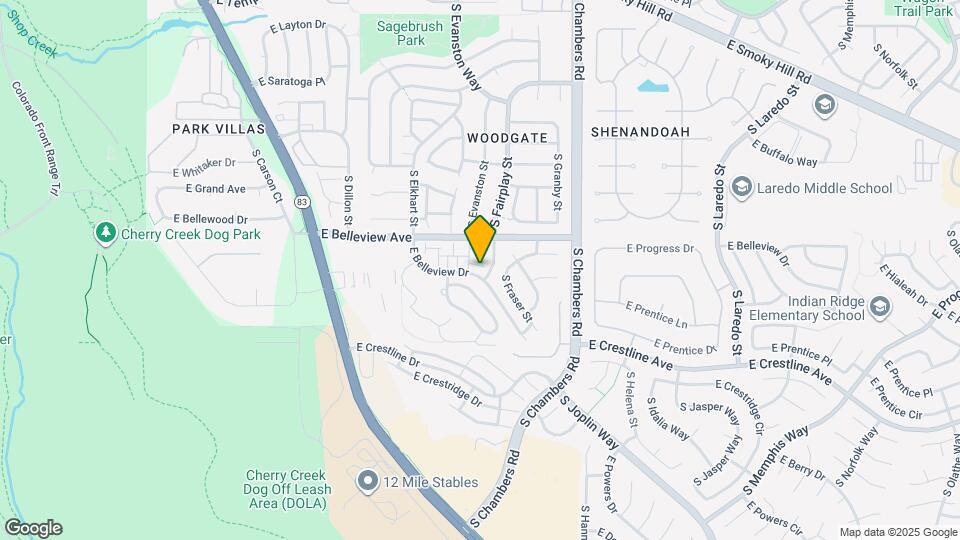 14933 E Belleview Dr Map and Location Details