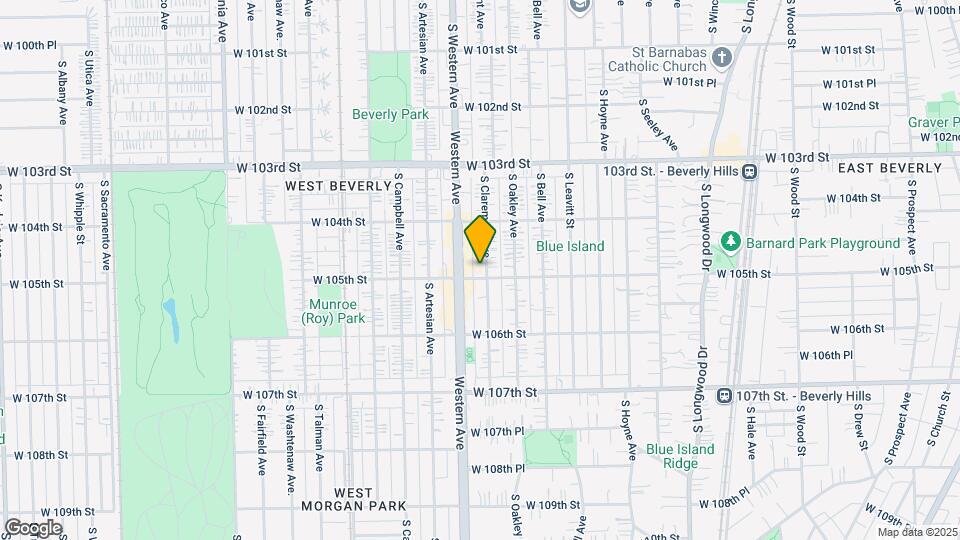 10454 S Claremont Ave, Unit REMARKABLE BEVERLY 3 BED Map and Location Details