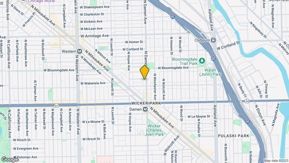 1714 N Damen Ave Map and Location Details