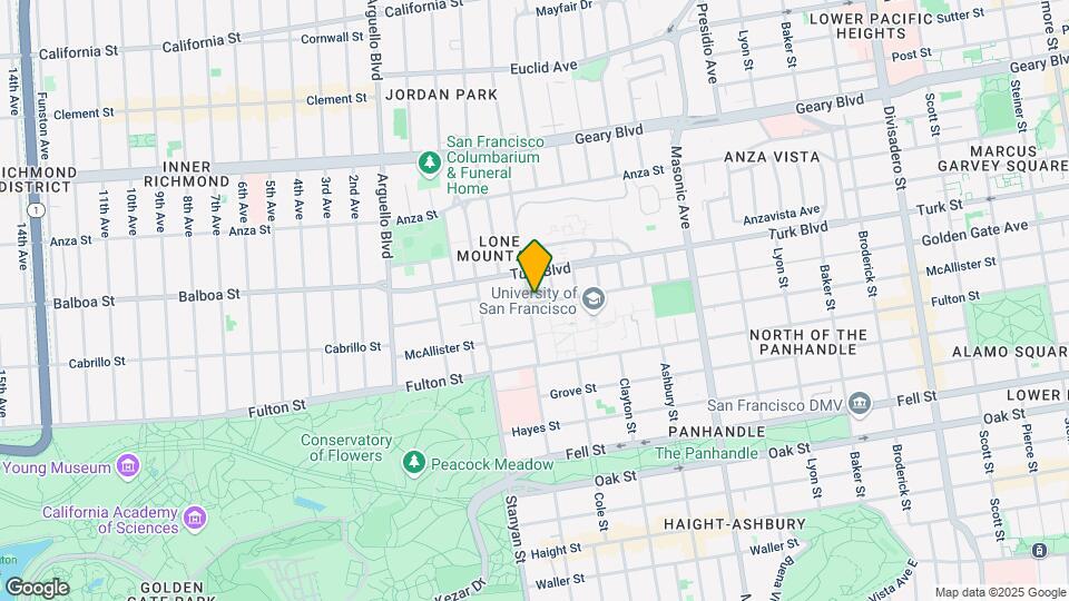 2550 Golden Gate Ave Map and Location Details
