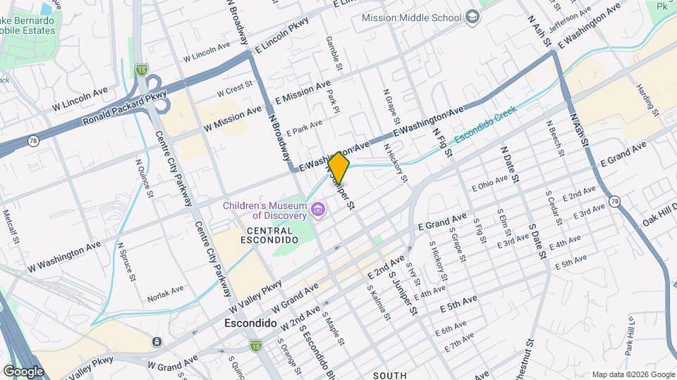 405 N Juniper St Map and Location Details