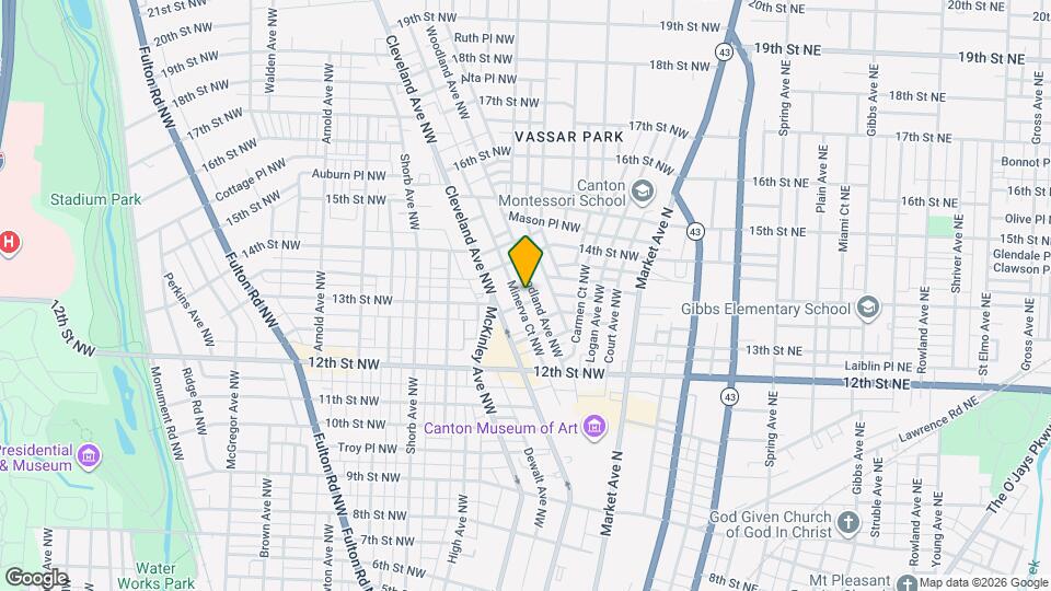 1307 Woodland Ave NW Map and Location Details