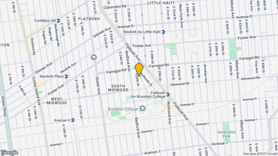 645 E 26th St Map and Location Details