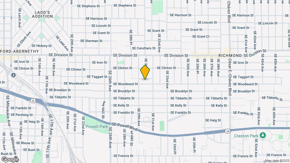 2919-2931 SE Woodward St Mapa y Detalles de la Ubicación