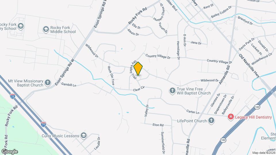 102 Glen Valley Cir Map and Location Details