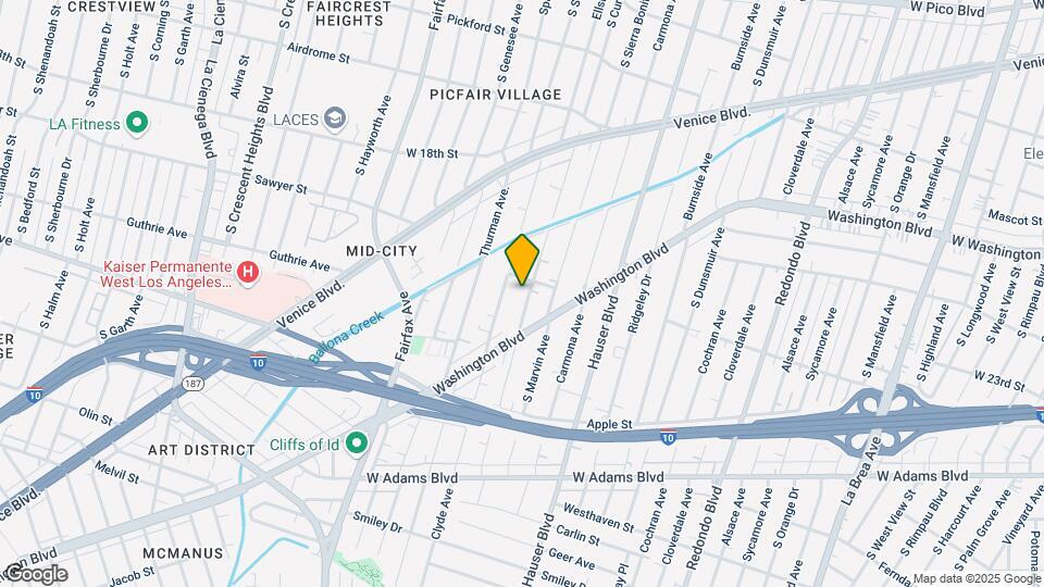 2119 S Curson Ave Mapa y Detalles de la Ubicación