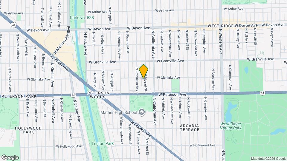 6052 N Mozart St Map and Location Details