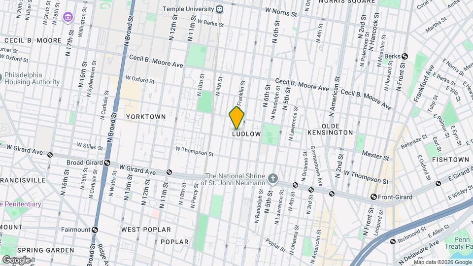 1415 N Franklin St Map and Location Details