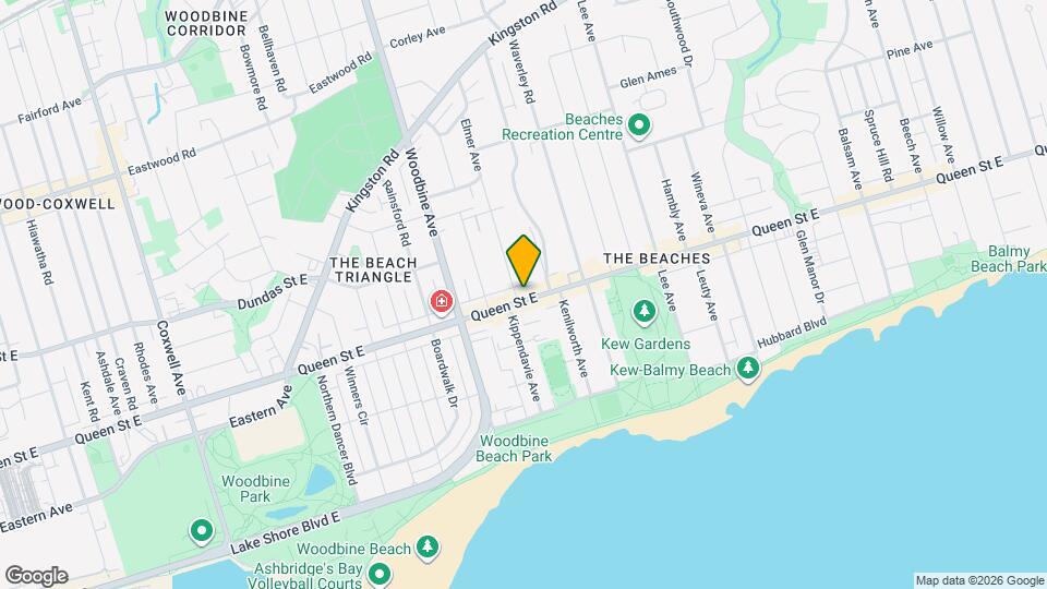 1934 Queen St E, Unit Upper Map and Location Details