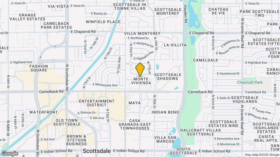 7640 E Minnezona Ave Map and Location Details
