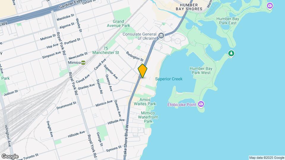 2377 Lake Shore Blvd W Map and Location Details
