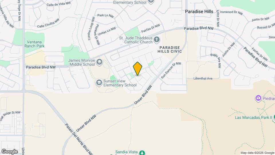 9520 Andesite Dr NW Map and Location Details