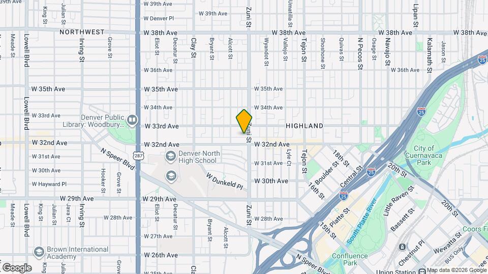 3221 Zuni St Map and Location Details