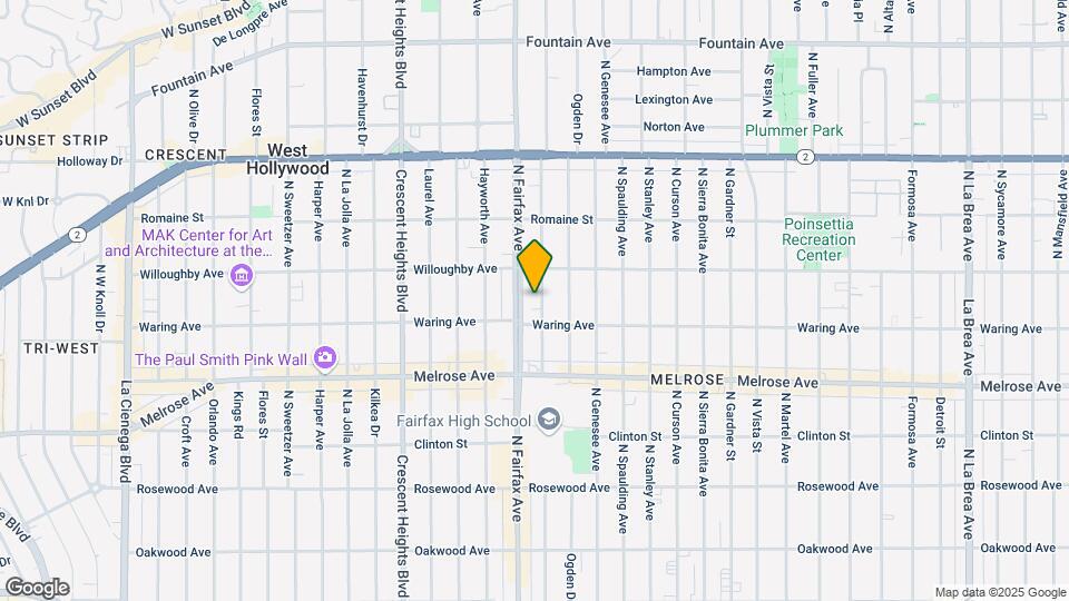 829 N Orange Grove Ave-Unit -831 N. Orange Grove Map and Location Details