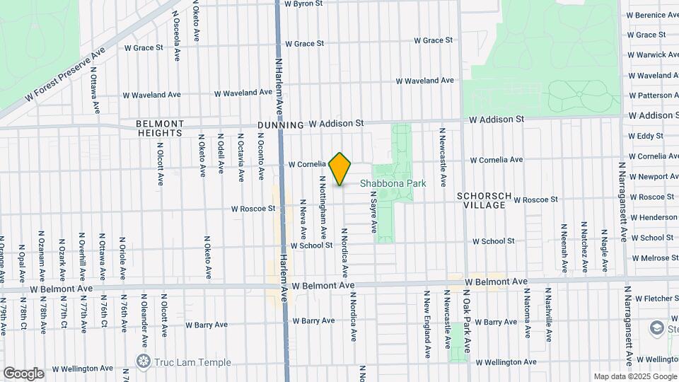 3418 N Nordica Ave Map and Location Details