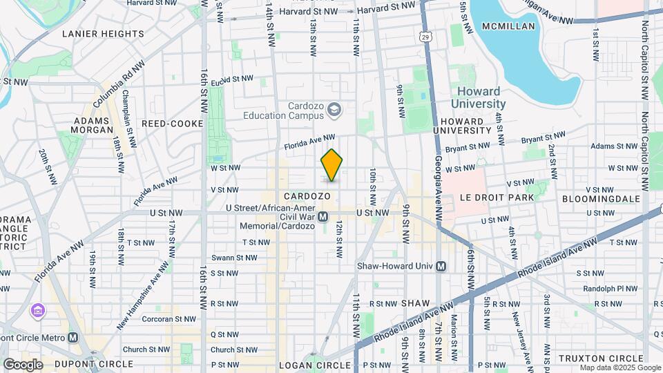 1209 V St NW Map and Location Details