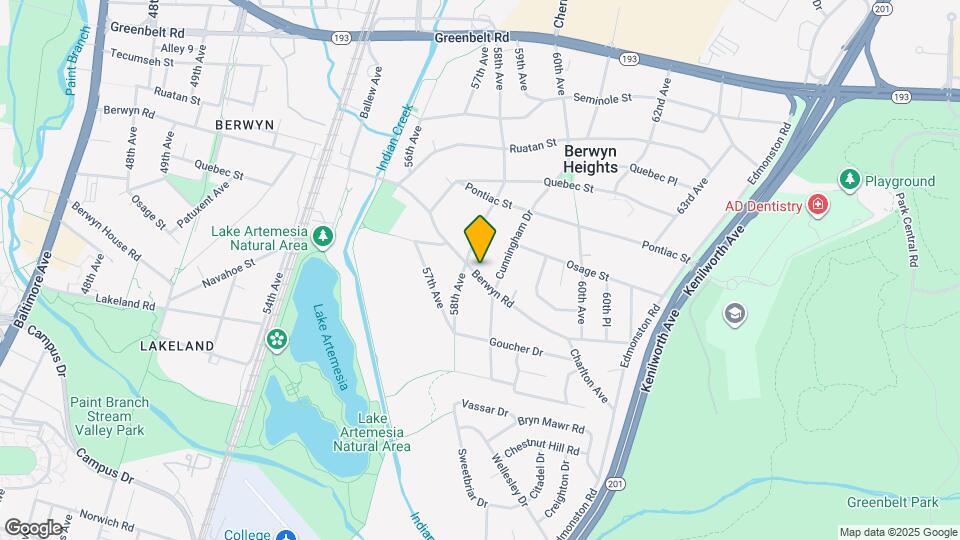 5804 Berwyn Rd Map and Location Details