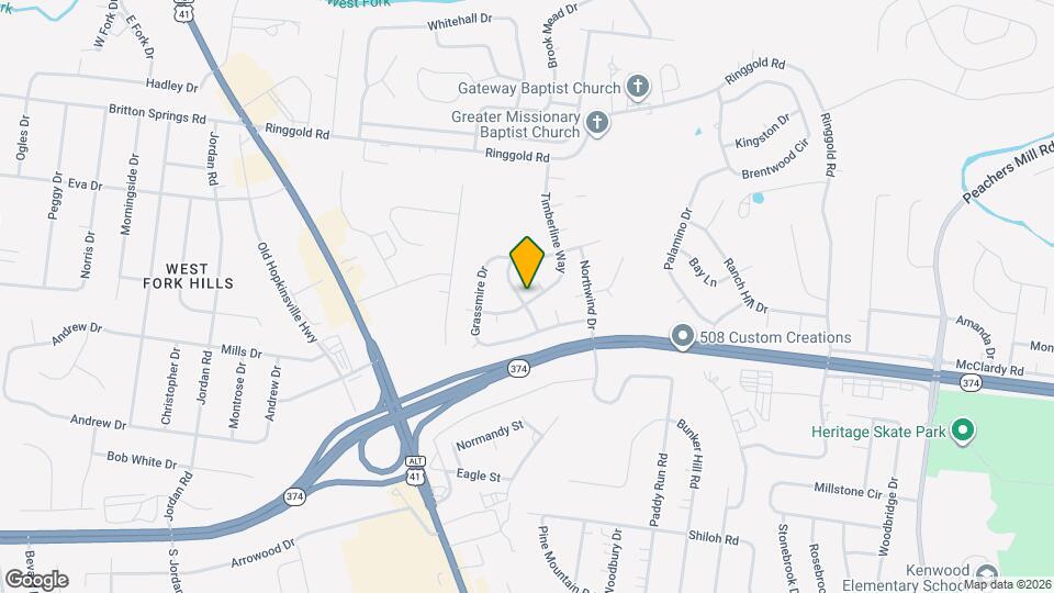 1940 Timberline Way Map and Location Details