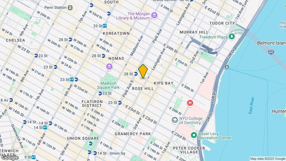 128 E 28th St Mapa y Detalles de la Ubicación