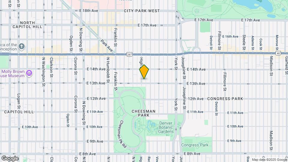 Metropolitan Apartments at Cheesman Park Map and Location Details