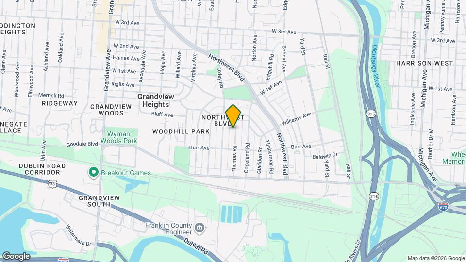 921 Thomas Rd Map and Location Details