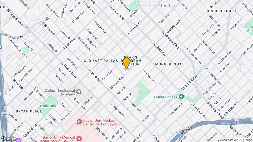 4617 Gaston Ave Mapa y Detalles de la Ubicación