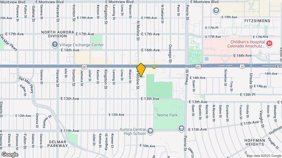 1400 N Moline St Map and Location Details