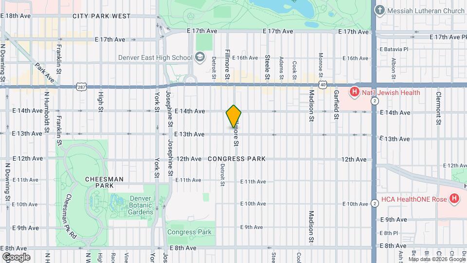 2829 E 13th Ave Map and Location Details