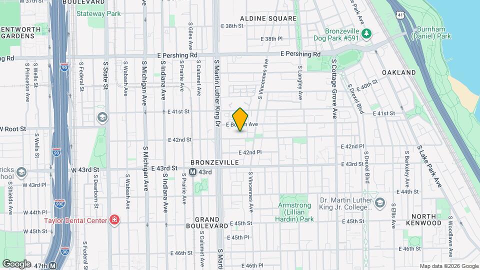 440 E 42nd St, Unit Bronzeville Studio Map and Location Details