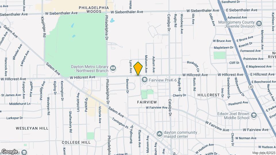 1100 W Hillcrest Ave Map and Location Details