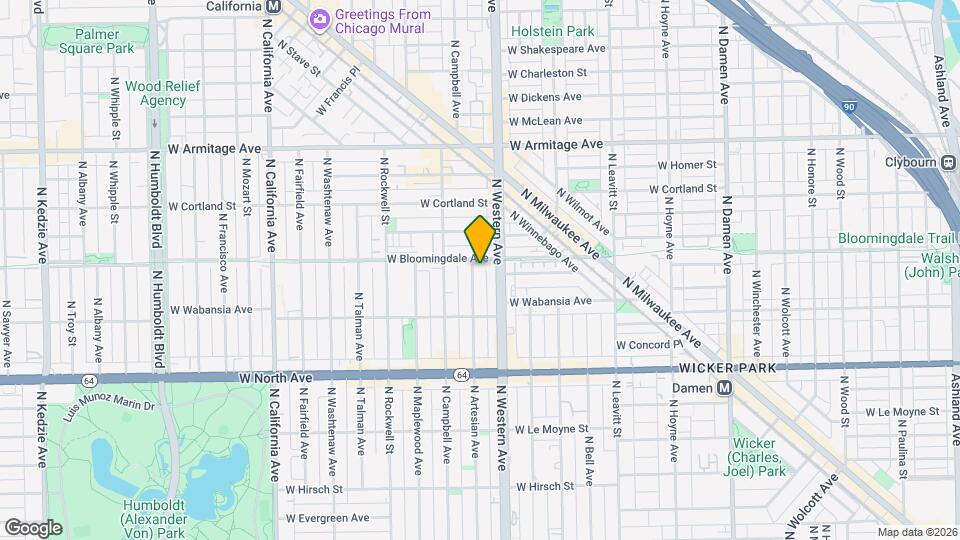 1753 N Artesian Ave Map and Location Details