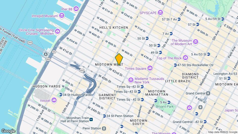 335 W 43rd St Map and Location Details