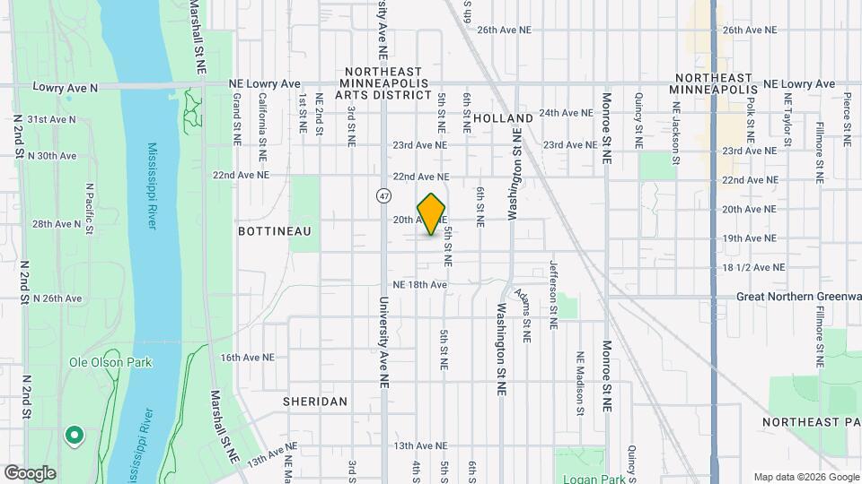 413 19th Ave NE, Unit 1 Map and Location Details