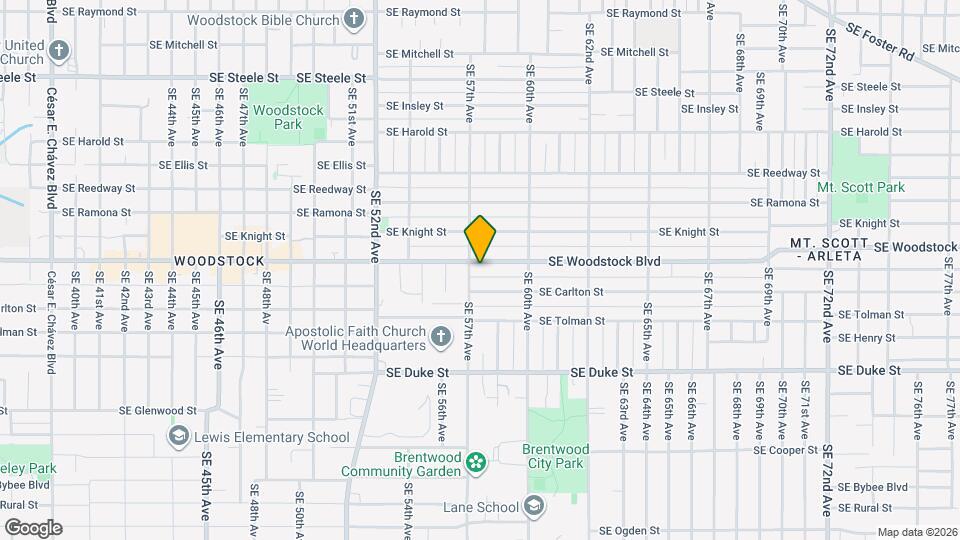 5710 SE Woodstock Blvd Map and Location Details