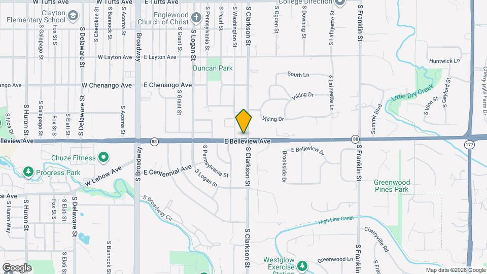 5091 S Clarkson St Map and Location Details